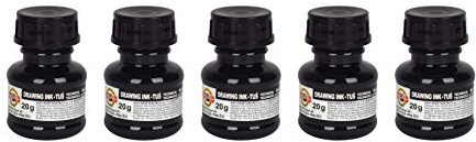 5 x 20g Scriptol Zeichentusche Set Farbton: Schwarz