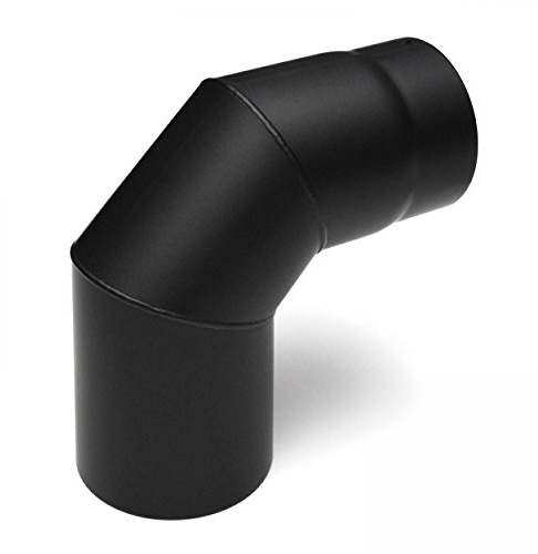 raik Rauchrohrbogen Ofenrohrbogen 90° 3-teilig 120 mm Durchmesser Stahlblech 2 mm Schwarz Made in EU
