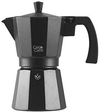 Home Caldo Espressokanne Aluminium, Schwarz, 6 Tassen