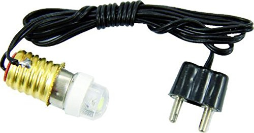 Unbekannt Miniatur Modell Zubehör LED mit Kabel und Stecker E10, weiß, Länge 50cm