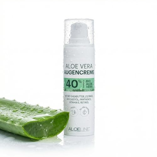 ALOE Line Augencreme mit 40% Bio-Aloe-Vera – 30ml mit Hyaluronsäure & Vitamin E – Vegane Pflege gegen Falten & Augenringe – Feuchtigkeit für empfindliche Haut bei Männern & Frauen
