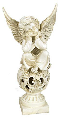Figura da giardino 37 cm di altezza angelo 20-009 decorazione da giardino figura di angelo figura di decorazione tomba angelo