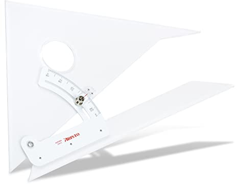 Aristo AR23412 Stellwinkel Kathete 30cm - 12 Zoll (Winkel & Winkelmesser, Facetten an allen Seiten, 3,5 mm glasklares Plexiglas) transparent