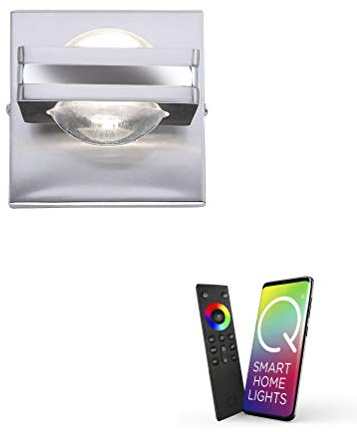 Paul Neuhaus Q-Fisheye Up&Down LED Wandleuchte dimmbar Smart Home RGB | Dimmbar mit Fernbedienung, Alexa-fähig, Smart Home, RGB-Farbwechsel, Drehbar