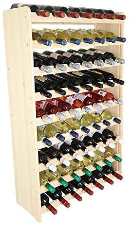 Len Mar.de Weinregal Weinregal Holz Flaschenregal für 63 Flaschen Massiv-63