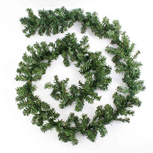 artplants.de Künstliche Tannengirlande, grün, 270cm, Ø 18cm - Weihnachtsdeko Tanne - Kunstpflanzen Girlande