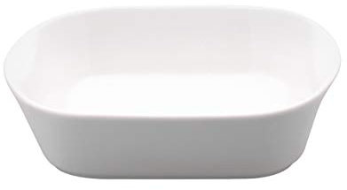 KitchenCraft Fuente de Cerámica para Cocinar al Horno, Apta para Microondas y Congelador, 21 x 19 cm - Blanco