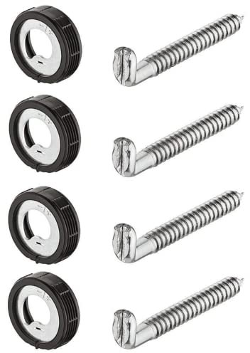 4 Stück - Schraubhaken Hängeschrank Schrankaufhänger zum Einbohren Küchen-Aufhänger für Möbel & Hängeschränke | Schrankaufhängung höhen-verstellbar inkl. Aufhänger | Tragkraft 25 kg | Möbelbeschläge von GedoTec®