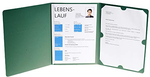 Exacompta 48653B Bewerbungsmappe Elegance (3-teilig mit 1 Klemmschiene, Kapazität, 30 Blatt aus Manila-Leinen-Karton, 400 g, DIN A4, 21 x 29,7 cm) grün