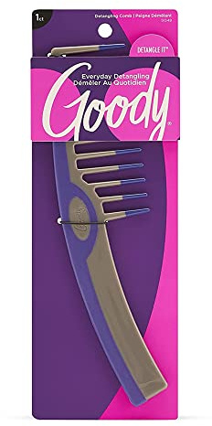 Goody Styling Essentials Detangling Comb (Color May Vary), Suitable for All Hair Types, Fine Tooth Comb Detangles Wet or Dry Hair, Styling Accessories for Women, Men, Boys, and Girls