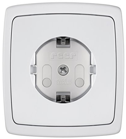 160111 reer Steckdosenschutz, Kindersicherung, schraubbar, weiß, 50er