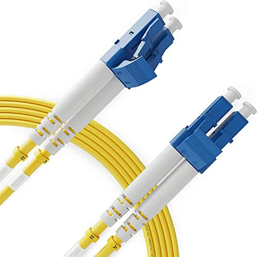 BEYONDTECH Cavo Fibra Ottica LC a LC OS1 Monomodale Duplex (3 Metri) - Cavo di Fibre Ottiche UPC/UPC - 9/125 (LSZH)