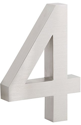 Zelsius - Numero civico in acciaio inox V2A spazzolato opaco, look 3D, carattere: Arial, numeri disponibili