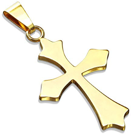 Bungsa Unisex-Anhänger Keltenkreuz gold aus 316L Edelstahl