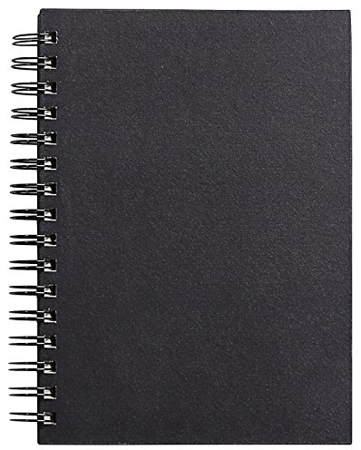 Clairefontaine – Ref. 34256C – Goldline Drahtgebundener Block (64 weiße Blätter) – A5-Format, 140 g/m² Papier, Hochformat – schwarzer Einband – geeignet für Trockentechniken