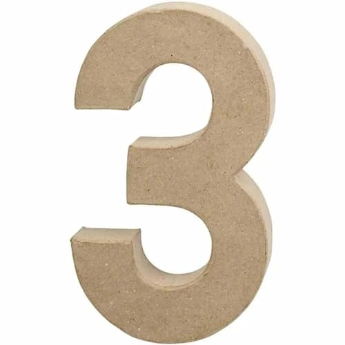 Creativ 26631 Pappmaché Nummer 3, 20 cm, Beige