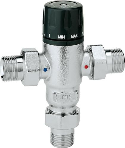 Caleffi 521400 Thermomischer 1/2 Zoll 30 - 65 °C Verkalkungsunempfindlich Einstellbar Entzinkungsfreies