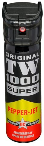 Carl Hoernecke TW1000 Pfefferspray 50 ml Hochleistungs Tierabwehrspray OC Cayenne – 4–5 m Flüssigstrahl, Flip-Top Sicherheit, sofortige Wirkung, Selbstverteidigung Spray