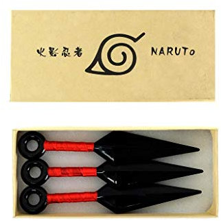 Naruto - Shinobi Ninja Set 3 x Kunai 8 cm Costume Accessoir PVC Plastik Cosplay Replika avec LIVRAISON GRATUITE