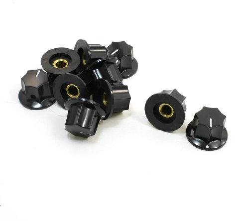sourcing map 10 Stück Potentiometer Knöpfe Kunststoff Drehknopf für 6 mm Insert Schaftdurchmesser | Für 6 mm Insert Schaftdurchmesser