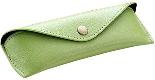 ALASSIO 2685 Brillenetui aus echtem Leder, Brillenbox 16 x 5,5 x 3 cm, Grün | Lederetui mit Klappe und Druckknopfverschluss aus Metall, Edles Ledercase in Markenqualität, für Brillen und Sonnenbrillen