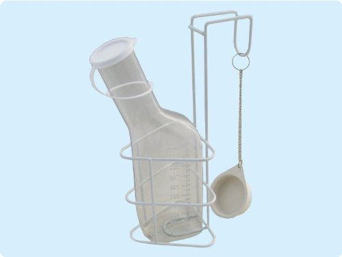 Urinflaschen-Set bestehend aus Urinflasche 1 Liter glasklar und Urinflaschenhalter mit Deckel Top-Qualität