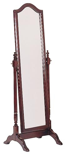Coaster Home Furnishings - Cabot - Wood - Cheval Standing Mirror with Swivel Base, Full-Length Viewing and Arched Top - Bedroom, Entryway & Dressing Area - Merlot - 3103