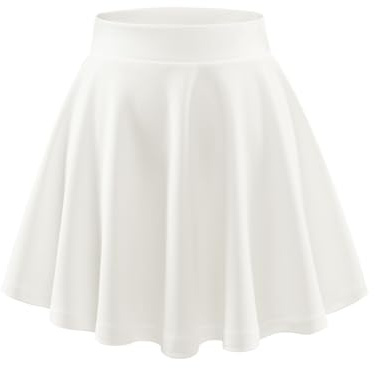 DRESSTELLS Rock Damen Weiß Kurz Skater Rock A-Linie Hohe Taille Minirock Silvesteroutfit Anime Faltenrock Karneval Tennis Rock White M