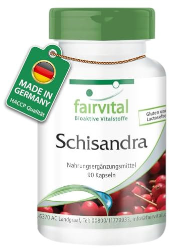 Fairvital | Schisandra 500mg - Schisandra chinensis - Suplemento VEGANO - 90 Cápsulas - Calidad Alemana