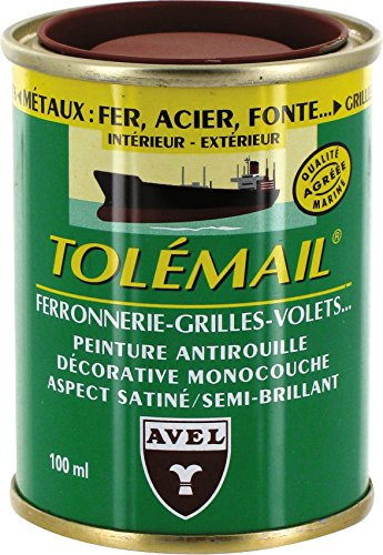 Avel 702001 Tolémail spécial ferronnerie 100 ml Rouge Basque