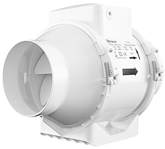 Xpelair XIMX100 4 Inch/100mm Inline Mixed Flow Extractor Fan for Bathrooms and Shower Rooms, Loft Fitting, Adjustable Twin Speed, White