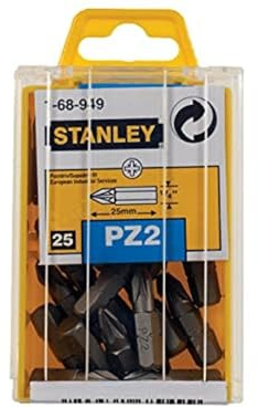 Stanley 168949B Pozidriv 2 Point Bit 25mm (25 Pieces)