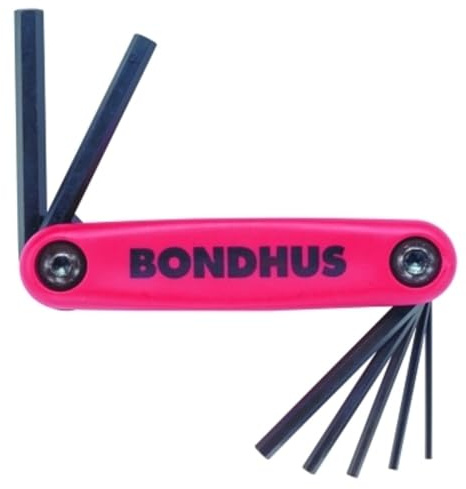 Bondhus 12592 Gorillagrip Hex Tip Fold up Tool with ProGuard Finish, 7 Piece