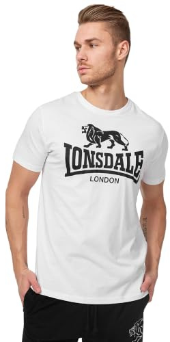 Lonsdale London Logo Uomo T-Shirt Grigio 95% Cotone, 5% Viscosa Regular