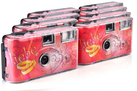 TopShot Love Hearts Einwegkamera (27 Fotos, Blitz, 8-er Pack)