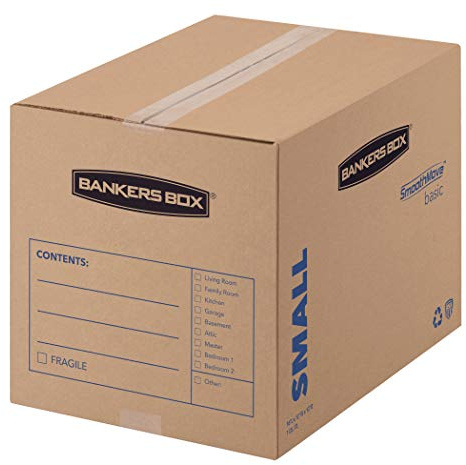 Bankers Box Kleine Umzugskartons, 15 Stück, vorgedruckt zum Beschriften, 41,9 x 31,1 x 32,2 cm (7713802)
