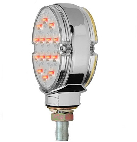 GG Grand General 75192 Amber/Red/Clear 3 inches Double Face Pearl LED Pedestal Light, 14 High Power LEDs Per Side, 12V