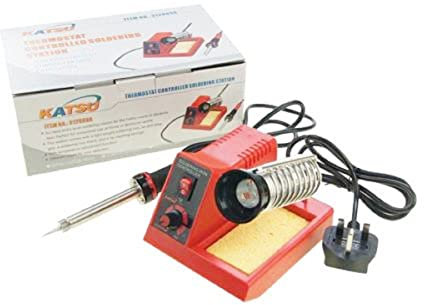 Soldering Station, KATSU 58W Electric Thermostatic Soldering Iron Welding Station Kit with Adjustable Temperature, Ideal for Electronics Electrical Repairing 312089A