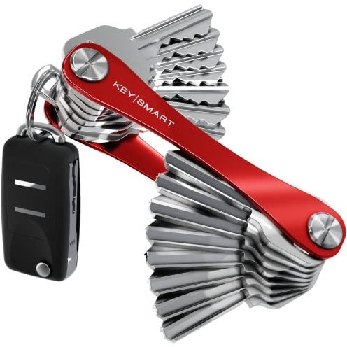 KeySmart - Llavero y organizador de llaves compacto (hasta 22 llaves, Roja)