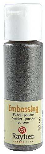 RAYHER 28000606, Embossing-Puder, 20 ml Flasche, deckend, silber
