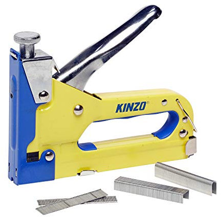 Kinzo Tacker - inkl. 1500 Nägel und Klammern - für Teppich und Holz - stufenlos verstellbar