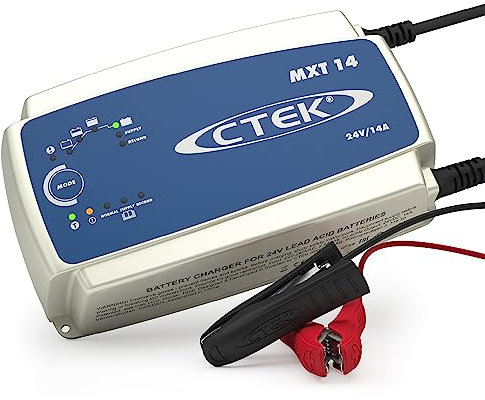 CTEK MXT 14 Professionelles Batterieladegerät 24V und Stromversorgung, Ladegerät für Nutzfahrzeuge, Busse, Werkstätten und LKWs, Rekonditionierung und AGM-Modus mit integriertem Temperatursensor