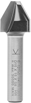 ENT 12190 Schriftenfräser HW, Schaft (S) 8 mm, Durchmesser (D) 4,5 mm, NL 15,1 mm, E 60°, SL 32 mm, flach