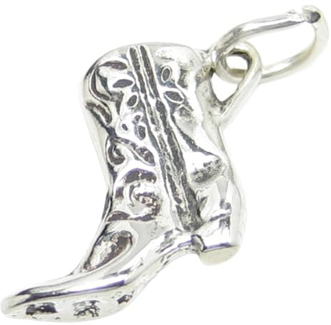 Charm de plata de ley para bota de vaquero .925 x 1 Charms de botas de vaquera