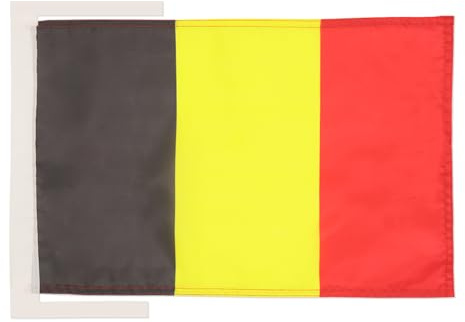 AZ FLAG Drapeau Belgique 45x30 cm Drapeau Belge Polyester 100D Cordelettes | Usage intérieur et extérieur Drapeau décoratif België coutures doubles et bords renforcés
