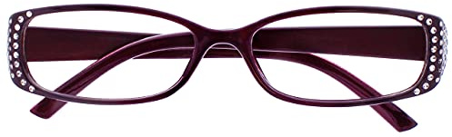 La Compañía Gafas De Lectura Estilo Diamonte Negro Y Púrpura Lectores Estilo Diseñador Mujeres Señoras UVR093P +2,50