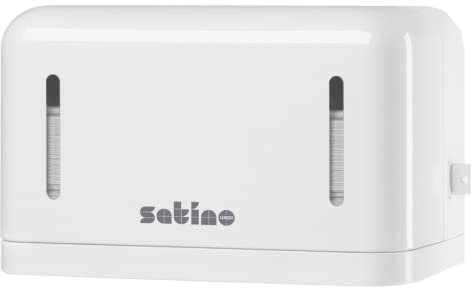 Satino by WEPA Papierhandtuchspender Mini I für kleine und mittlere Waschräume I perfekt für die Arztpraxis, Kindergarten, Schule, Cafe, Restaurant, Büro I platzsparend I PT4