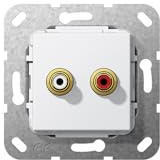 Gira 563203 Cinch Audio Lötanschluss Einsatz, reinweiß