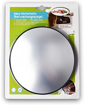 HiTS4KiDS - Autospiegel Baby für Rücksitz Ø 17cm - Bruchsicherer runder Rückspiegel für Babys & Kinder - Ideal für Babyschalen und Reboarder-Kindersitze - Auto Zubehör für alle Kopfstützen