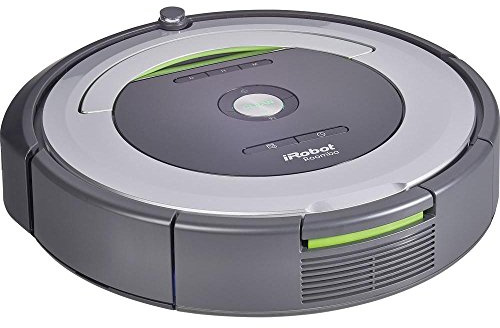 iRobot Roomba 680 Robot Aspirapolvere, Sistema di Pulizia ad Alte Prestazioni con Dirt Detect, Adatto a Pavimenti e Tappeti, Ottimo per i Peli Degli Animali Domestici, Programmabile, Argento